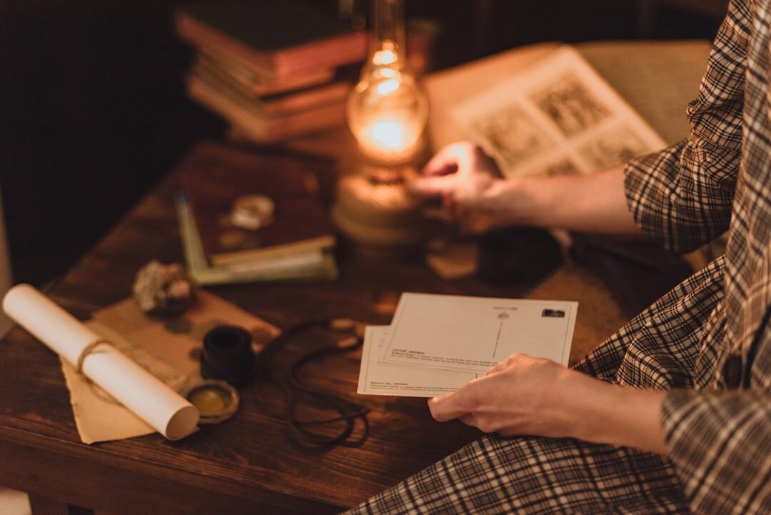 woman reading old letters